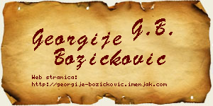 Georgije Božičković vizit kartica